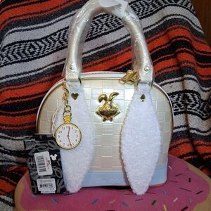 Loungefly White Rabbit Crossbody Purse NWT Disney Alice In Wonderland